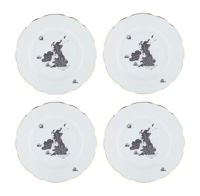 Map Cake Plate (Set of 4)