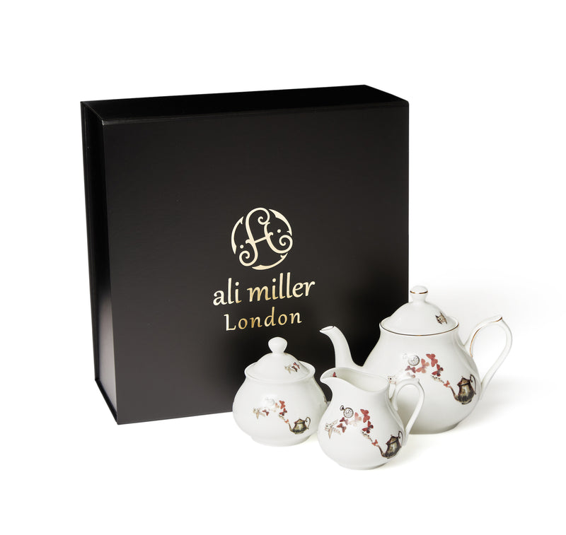 Alice Teapot, Milk Jug & Sugar Pot Gift Set